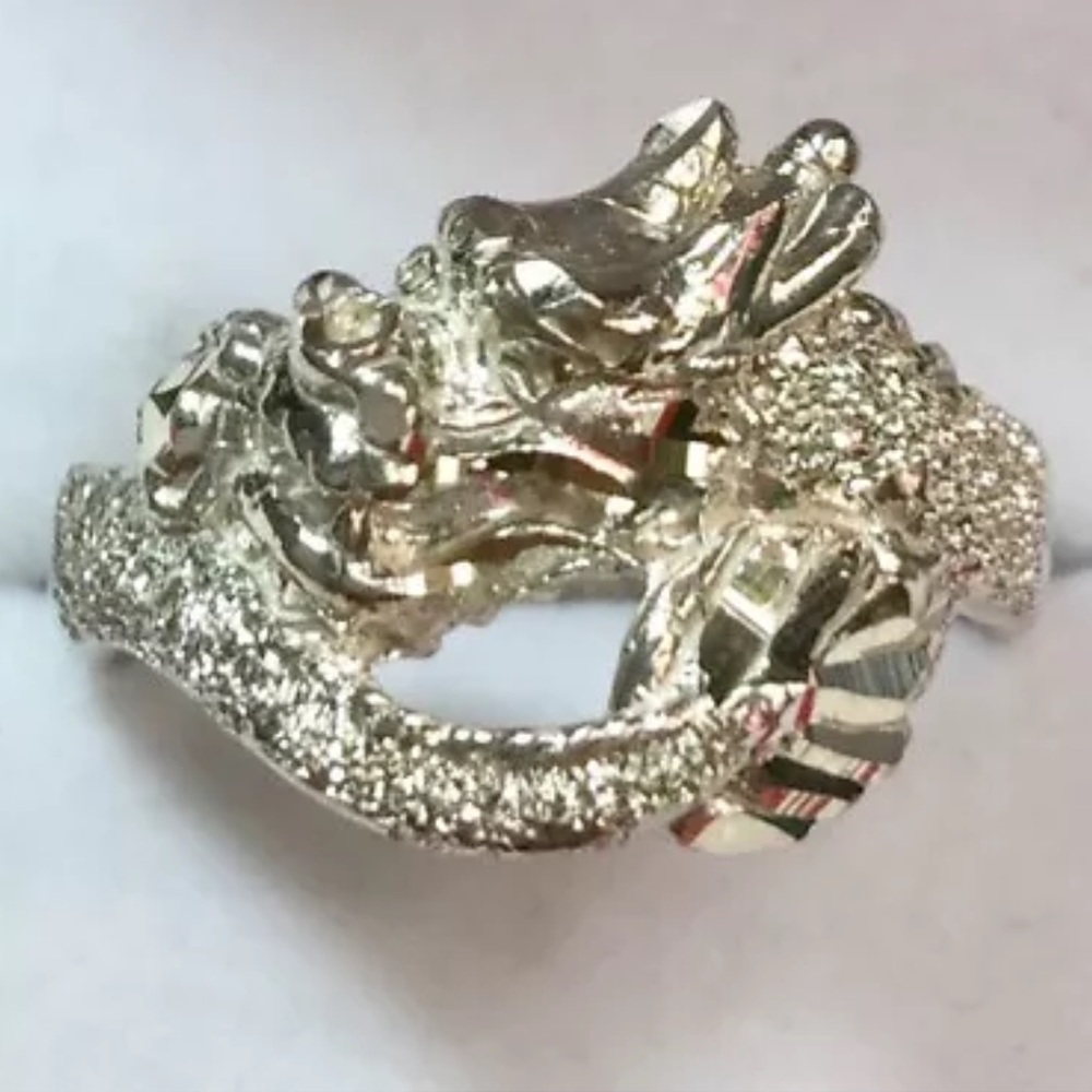 New Custom Handmade Asian Bling Dragon ring Band